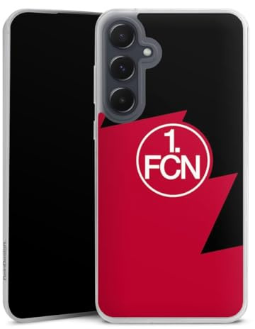 Slim Case kompatibel mit Samsung Galaxy A 55 5G Silikon Handyhülle transparent Hülle extra dünn 1. FC Nürnberg Fanartikel 1. FCN