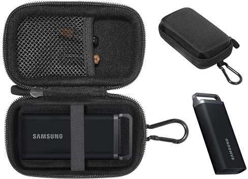 Alltravel Case for Samsung T5 EVO Portable SSD 2TB, 4TB, 8TB, USB 3.2 Gen 1 External Solid State Drive