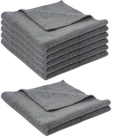 Tek Automotive Edgeless Microfiber Cleaning Cloths Grey 40x40cm Pack of 6 – Lint-Free, 350GSM, Multipurpose Microfibre Cloths for Car Detailing, Cleaning Products, Polishing & Drying Towels