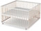 Sämann Laufstall Baby mit Matratze SleepPlus | TÜV geprüft | stufenlos höhenverstellbar | Laufgitter Premium | Babybett aus Holz | Krabbelgitter (weiß/natur, 120x120 cm)