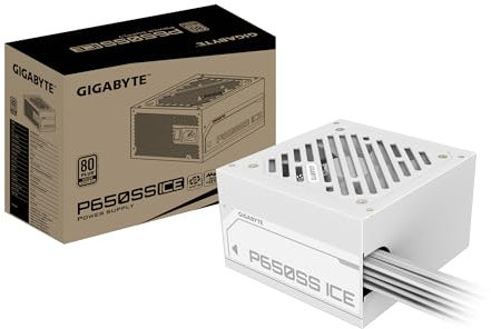 GIGABYTE P650SS Ice Fuente de Alimentación - PCIe 5.0, 80 Plus Silver, Diseño Totalmente Modular, Ventilador de 120 mm, Compatible con ATX 3.0, Enchufe EU