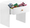 CROWNSHOP Vanity Stool Wooden Dressing Table Stool Stool Chair for Dressing Table Bedroom Chairs & Stools Suitable (White with Drawer)