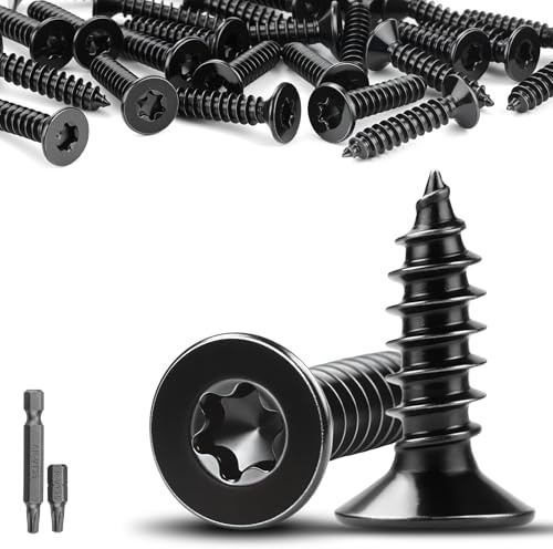 Mbsomnus 70 Stück Holzschrauben Schwarz Senkkopf M4x30 mm Schrauben Edelstahl A2 V2A Akustikpaneele Schrauben Holzschrauben Torx Vollgewinde Selbstschneidende Spanplattenschrauben für Möbelmontage