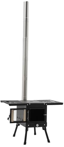 Estufa de leña portátil para tienda de campaña, camping y emergencia, calefacción exterior