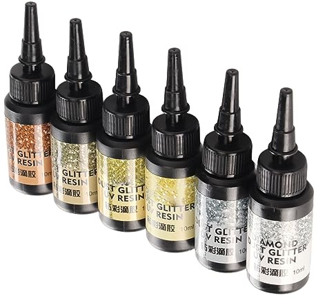 Colored UV Resin, Glitter UV Glue Colored Resin Quick Ultraviolet Curing Glitter for Small Craft, Jewelry Making, DIY Making (Yellow Series)