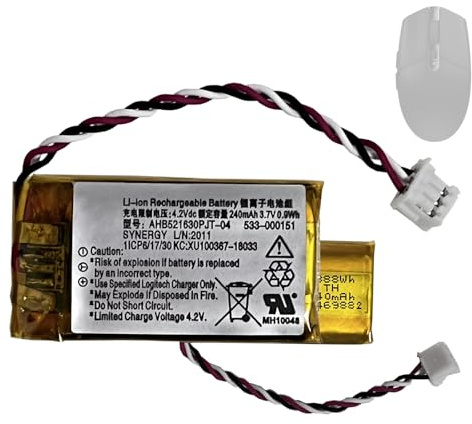 HIGHAKKU Ersatzakku Batterie 533-000151 AHB521630PJT-04 kompatibel mit Lo-gitech G Pro G304 G502 M-R0070 Pro Wireless Gaming Mouse