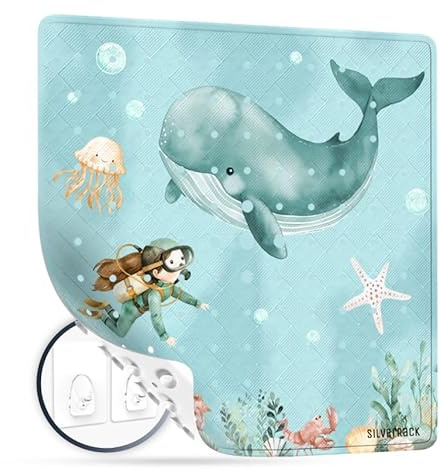 SilverRack Duschmatte rutschfest 53x53 cm Wal Unterwasserwelt Grün | Antirutschmatte Dusche, BPA frei, Badematte rutschfest, maschinenwaschbar u. schimmelresistent