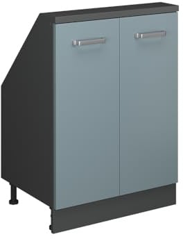 Vicco Mobile cucina sottotetto R-Line, Blu-grigio/antracite, 60 cm con 2 porte