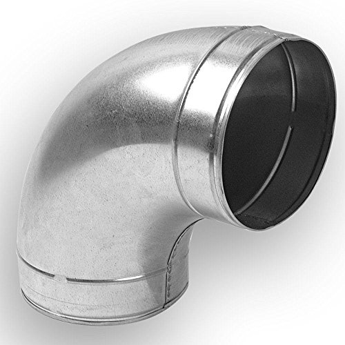Blauberg UK 8 inch 200 mm Metal Ducting and Fittings - 90 Degree Pressed Metal Bend - 200 mm