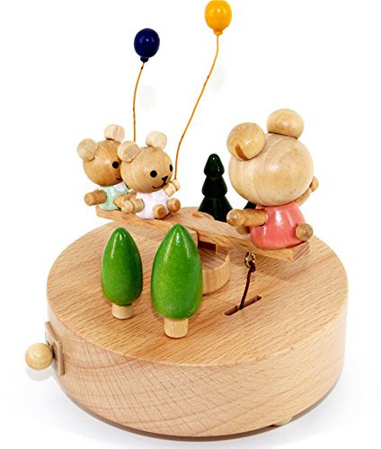 Youtang Spieluhr aus Holz mit Stoppvorrichtung, Wippe