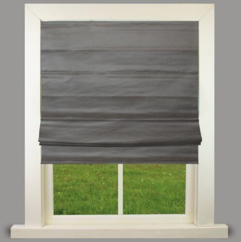 SALE Vienna Graphite Faux Silk Lined Roman Blind With Fittings (5ft (153cm))