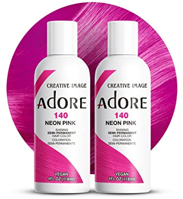 Adore Semi-Permanent Haarfarbe # 140 Neon Pink 4 Ounce (118ml) (2-Pack)