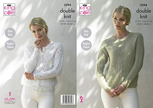 King Cole Galaxy DK Knitting Pattern 5294 - Easy Cardigans, Sweaters Pattern - 28-46 Inches