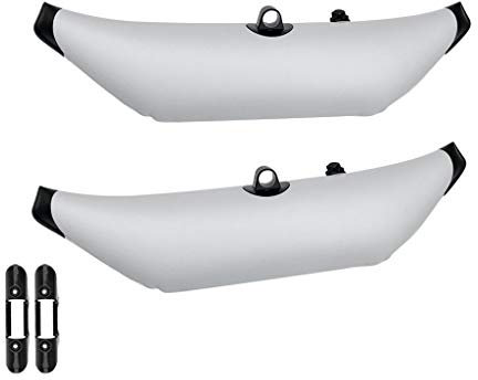 Tubayia 2 Stück Kajak Aufblasbaren Ausleger Stabilisator + 2 Stück Kajak Paddel Rutenhalter für Kanu Boot Angeln Anfänger