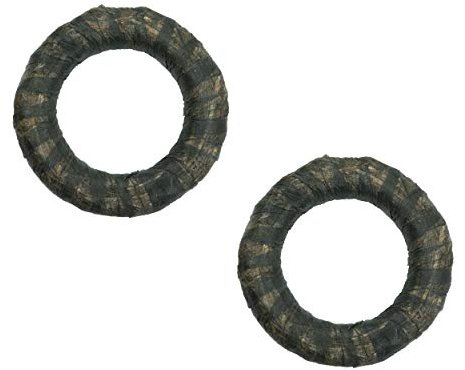 DekoPrinz Straw Wreaths with Fleece, Pack of 2, Diameter 40 cm, Thickness 6 cm, Decorative Wreath, Blank Wreath, Straw Ring