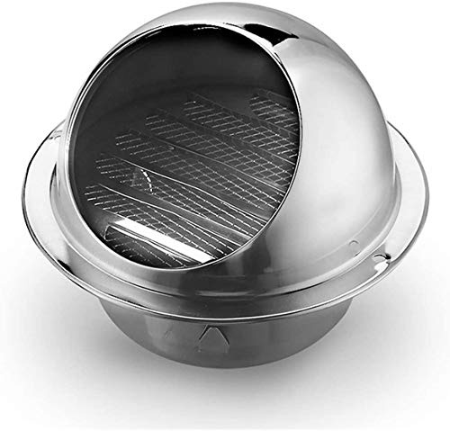 AZITICY Edelstahl Abluftgitter Abluft Zuluft Metall Gitter 100mm Lüftungsgitter Abschlussgitter Aussenhaube Rund mit Insektenschutz Wetterschutzgitter für Lüftungsrohr (100mm)