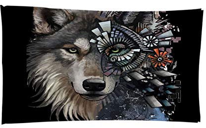 FANSU Strandtücher Microfaser, 3D Wolf Tier Drucken Strandtuch Gross Leicht Strandhandtuch Badetuch Reisehandtuch Sporthandtücher für Sommer Schwimmen Outdoor (Wolf Muster,150x180cm)