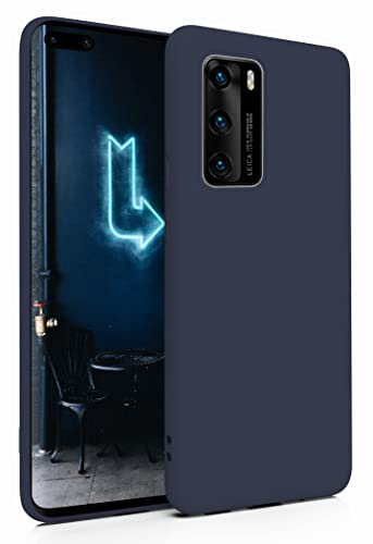 MyGadget Silikon Hülle für Huawei P40 Pro - robuste Schutzhülle - TPU Case Slim - Silikonhülle Back Cover - Ultra Kratzfest Handyhülle matt - Dunkelblau
