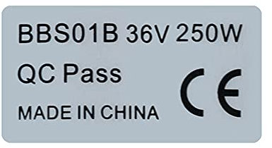 10pcs eBike Motor Sticker BBS01B 36V250W 48V500W CE Label Tags For Bafang Mid Drive Motor (36V250W)