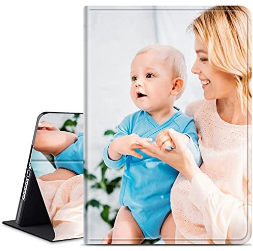 Design Your Own Photo Tablet Case for iPad 9.7(6th / 5th Generation, 2018 2017), iPad Air 2 / iPad Air 1 Customized Case for Women Men Kid Girl Boy, Slim Folding Stand Cover with Auto Wake/Sleep