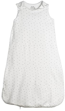 Stellou & friends Baby Schlafsack 1 TOG, Ganzjahreskleidung für Frühling, Sommer & Herbst aus 100% Bio-Baumwolle, OEKO-TEX zertifiziert, Neugeborenen-Strampelsack, 3-12 M, größenverstellbar 65-75 cm