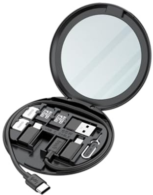 Vanity Case Cable Kit Budi 11 IN 1 Essential Travel Kit in Schwarz