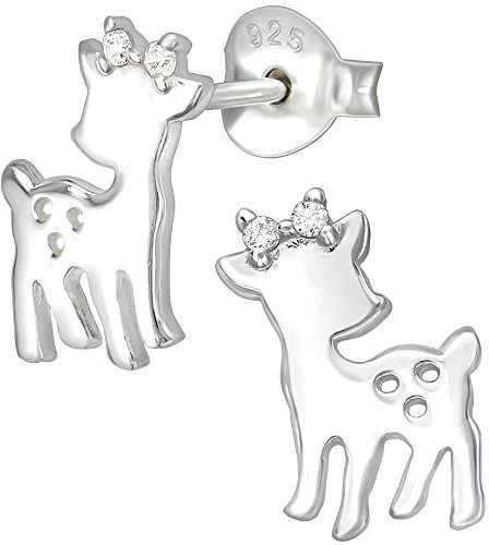 Mädchen Kinder Ohrringe 925 echt Sterling Silber Reh Rehkitz