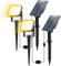 NATPOW Spot Solaire Extérieur, 2 Jeux 3000K Éclairage Extérieur Solaire Puissant, Auto ON/OFF, 2 Modes, Étanche IP65 Lampe Solaire Exterieur avec Piquet pour Jardin, Cour, Allée, Porche