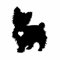 GAETOYEN Autoaufkleber Hund Personalisiert 10 cm X 12,6 cm Yorkshire Terrier Herz Silhouette Auto Aufkleber Aufkleber Hund Dekoration Schwarz/Silber Css1A16242