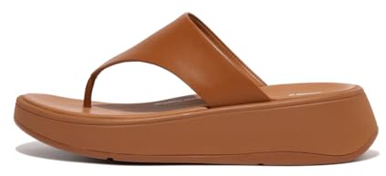 Fitflop Women's F-Mode Leather Flatform Toe-Post Sandals, bronzage clair, 36 EU