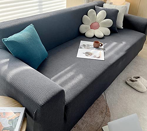 Stretch Sofa überzug für Sofabezug L Form und Sofa 1, 2, 3, 4 Sitzer, Anti-Slip Sofa überzug L Form 360° Polsterbezug für Eckcouch, Sofaschutz, Couchbezug, Polsterbezug, waschbar ( Color : Deep gray ,