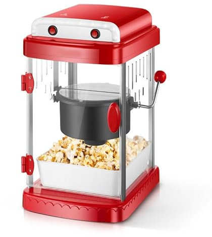 SZAJOR Máquina de Palomitas de maíz portátil Completamente automática, Fabricante de Palomitas de maíz pequeño de Escritorio Comercial y doméstico, operación con un botón, para Noches de Cine