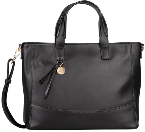 Gabor bags Francis Damen Shopper Umhängetasche Reißverschluss Groß Schwarz