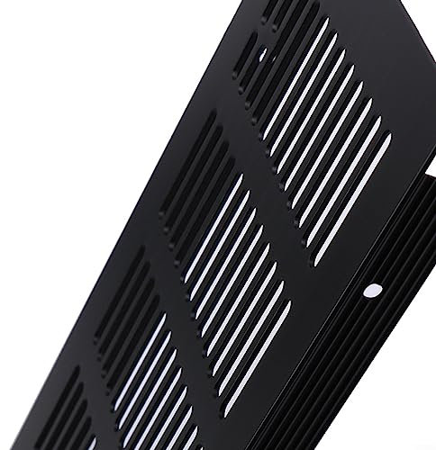 Rejilla de ventilación rectangular de aluminio de 150 x 150 mm, cubierta de ventilación negra, multiusos, para armario