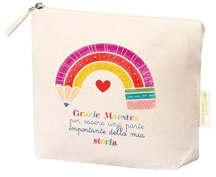 Pochette Trousse Porta Trucchi o oggetti personalizzabile per maestre insegnanti con nome o frase Grafica a scelta accessorio borsa per cosmetici idea regalo nomr alunni maestra