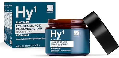 Dr BOTANICALS Feuchtigkeitsspendende Anti-Aging-Gesichtsmaske mit Hyaluronsäure und Gluconolacton, reduziert Falten, erneuert, sanftes Peeling und revitalisiert die Haut mit pflegender