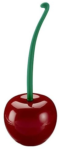 Mwrode Escobilla De Baño De Cereza, Linda Escobilla De Baño con Cuenco De Pie, Mango Largo, Cepillo De Cereza con Base Organizadora para Inodoro, Baño, Rojo Vino(Rojo)