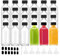 YBCPACK 24 Pack 60ml Glass Shot Bottles with Lids, Small Ginger Bottles for Juice, Essential Oil, Clear Miniature Alcohol Bottle Refillable with 8 Mini Funnels, 12 Chalk Labels and 1 Pen