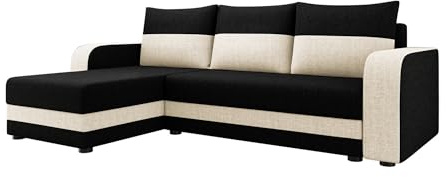 Bestmobilier Harvey - canapé d'angle réversible - Convertible - avec Coffre - en Tissu - 4 Places - Style Contemporain