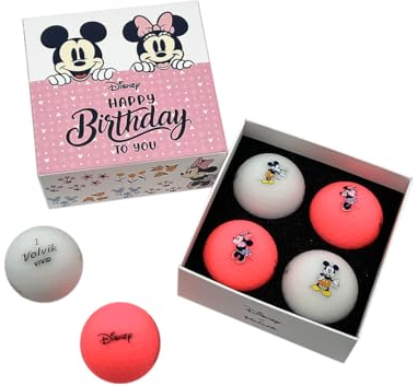 Volvik Disney – Happay Birthday Collector Golfball, Geschenk, 4 Bälle