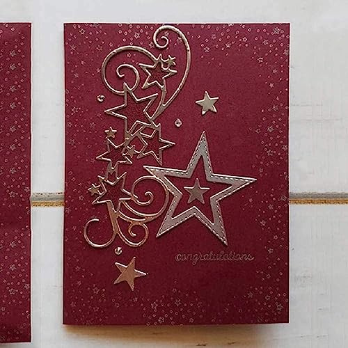 Stern-Cluster-Kanten-Stanzformen für Bastelarbeiten, Scrapbooking, Prägung, Fotos, Basteln, dekorative Papierkarten, Stanzformen für Kartenherstellung, Vorlage + niedliche Brosche für Zuhause und
