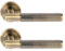 HANDLEZONE® Evo Knurled Grip Lever On Round Rose Door Handles, Internal Passage Latch Handles, 1 Set - Antique Bronze