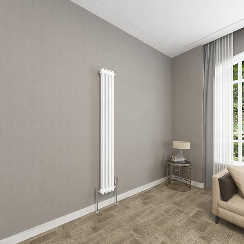 Sky bathroom 1500x200mm Vertical White Cast Iron 2 Column radiator Traditional Upright Central Heating radiator