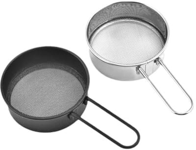 ARFUKA Sieve Mini Strainer Stainless Steel Fine Mesh Strainer Colanderwith Handle for Steeping Loose Leaf Tea Straining Cocktail Juice and Sifting Flour Powdered Sugar Pack of 2