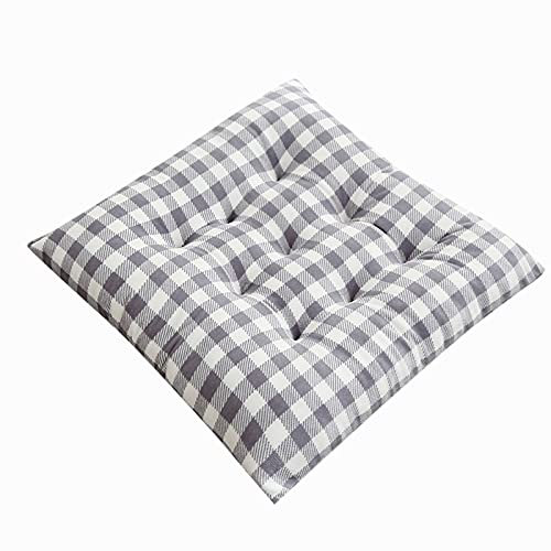 VDCVADKYE Cojines de Silla de Interior para Comedor, Cojines for Silla con Lazos a Cuadros Vichy en Blanco y Negro, Suaves y cómodos Cojines for Asiento de Rejilla(Grey)