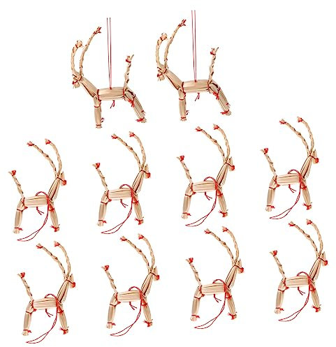 PRETYZOOM 40pcs Christmas Home Decor Straw Hanging Ornament Unique Design for Tree Decoration Party Supplies