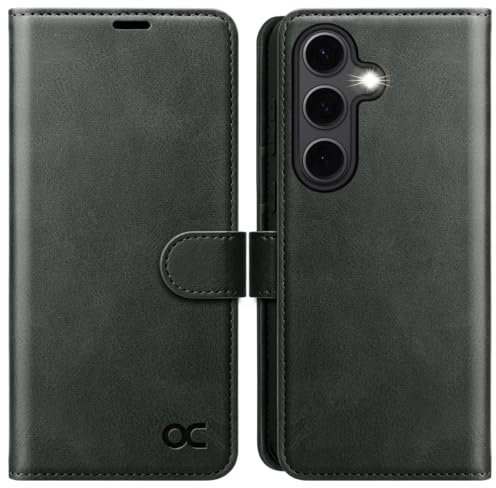 OCASE for Samsung Galaxy S24 FE Case, Premium PU Leather Wallet Phone Case with [RFID Blocking][Card Holder][Shockproof TPU Inner Shell] Flip Cover for Galaxy S24fe 5G 2024, Black Graphite
