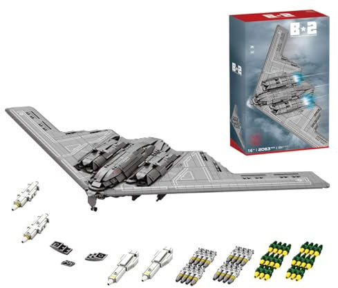 MasterBrickPlay Technik Militär Flugzeug Bausatz, MOC-166363 Maßstab 1/70 Bomber MOC Hubschrauber Bausteine, 1977 Teile Technik Helikopter Klemmbausteine Konstruktionsspielzeug