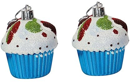 Alipis 6stücke Hängende Cupcake-anhänger Aus Kunststoff in Blau Für Weihnachtsbaumdeko Und Festivitätenschmuck