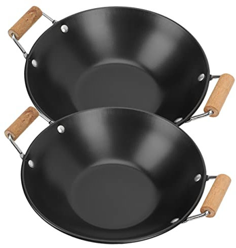 Cabilock 2piezas Olla Antidesbordamiento Hogar Sartén De Uso Diario Utensilios De Cocina Resistentes Al Desbordamiento Ollas Pequeñas Para Wok Sartén De Metal